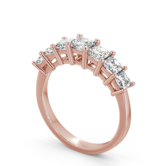 Seven Stone Princess Diamond Ring 9K Rose Gold - Duloch SE3_RG_SIDE