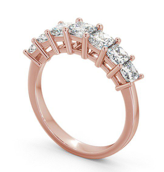 Seven Stone Princess Diamond Ring 9K Rose Gold - Duloch SE3_RG_THUMB1