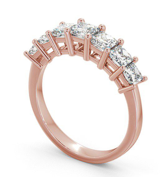 Seven Stone Princess Diamond Graduating Design Ring 9K Rose Gold SE3_RG_THUMB1