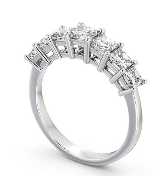 Seven Stone Princess Diamond Graduating Design Ring Platinum SE3_WG_THUMB1 