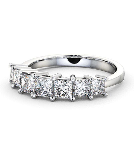 Seven Stone Princess Diamond Graduating Design Ring 18K White Gold SE3_WG_THUMB2 