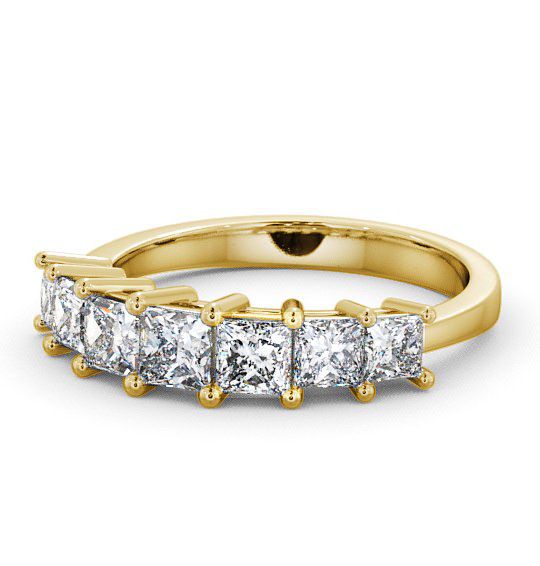  Seven Stone Princess Diamond Ring 18K Yellow Gold - Duloch SE3_YG_THUMB2 