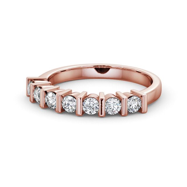 Seven Stone Round Diamond Ring 18K Rose Gold - Balerno SE4_RG_FLAT