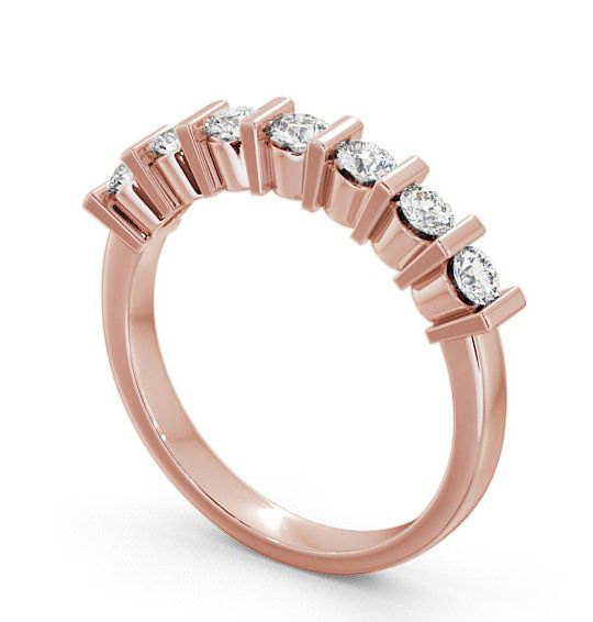 Seven Stone Round Diamond Tension Set Ring 9K Rose Gold SE4_RG_THUMB1 