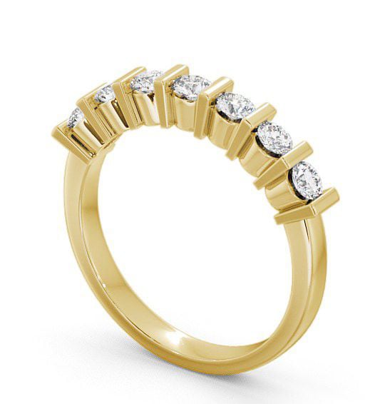 Seven Stone Round Diamond Tension Set Ring 18K Yellow Gold SE4_YG_THUMB1