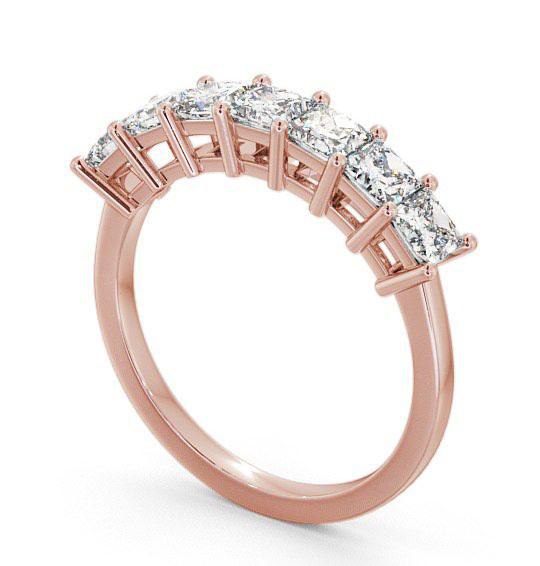 Seven Stone Princess Diamond Traditional Style Ring 18K Rose Gold SE5_RG_THUMB1