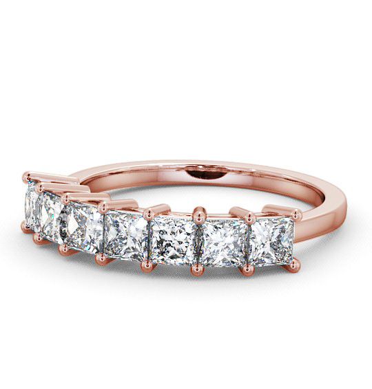 Seven Stone Princess Diamond Traditional Style Ring 9K Rose Gold SE5_RG_THUMB2 