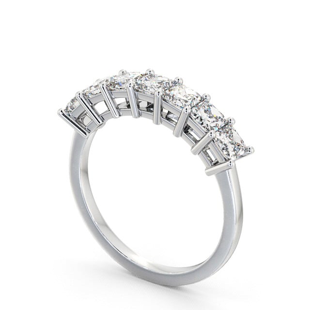 Seven Stone Princess Diamond Ring 18K White Gold - Hurley