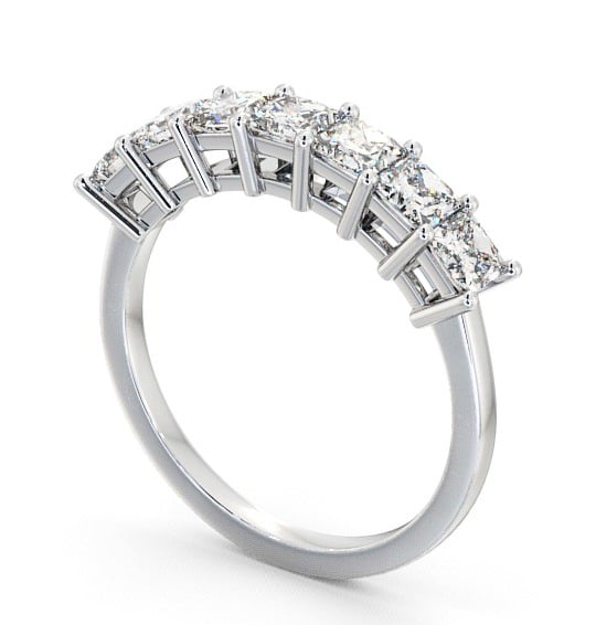 Seven Stone Princess Diamond Ring 9K White Gold - Hurley SE5_WG_THUMB1