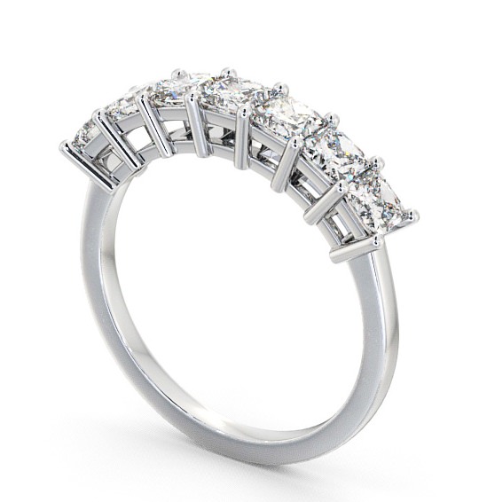 Seven Stone Princess Diamond Traditional Style Ring Platinum SE5_WG_THUMB1 