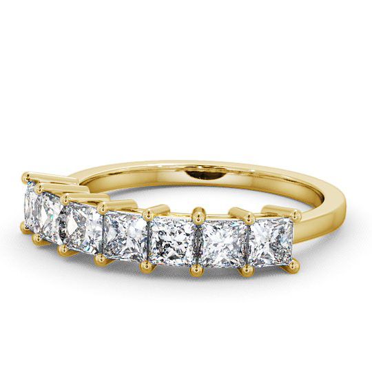  Seven Stone Princess Diamond Ring 18K Yellow Gold - Hurley SE5_YG_THUMB2 