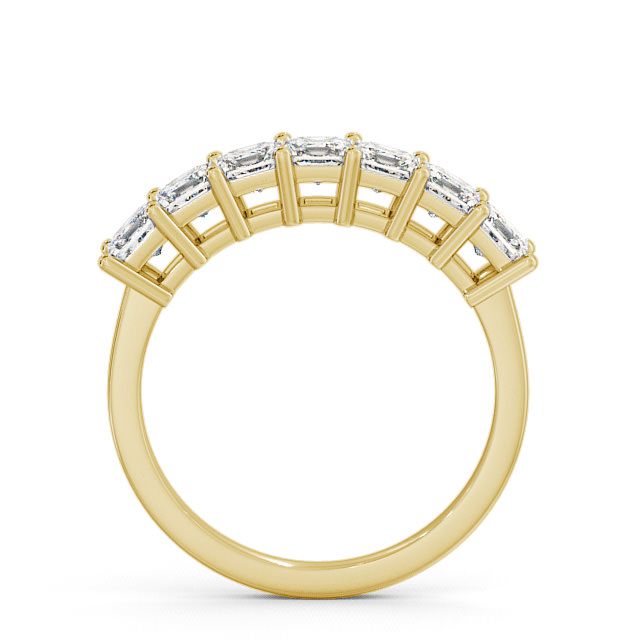 Seven Stone Princess Diamond Ring 9K Yellow Gold - Hurley SE5_YG_UP