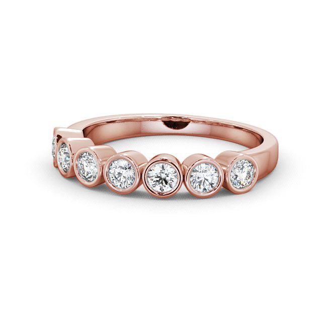 Seven Stone Round Diamond Ring 18K Rose Gold - Wardington SE6_RG_FLAT