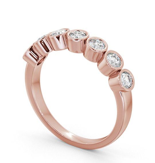 Seven Stone Round Diamond Bezel Set Ring 9K Rose Gold SE6_RG_THUMB1 