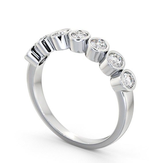 Seven Stone Round Diamond Bezel Set Ring Palladium SE6_WG_THUMB1 