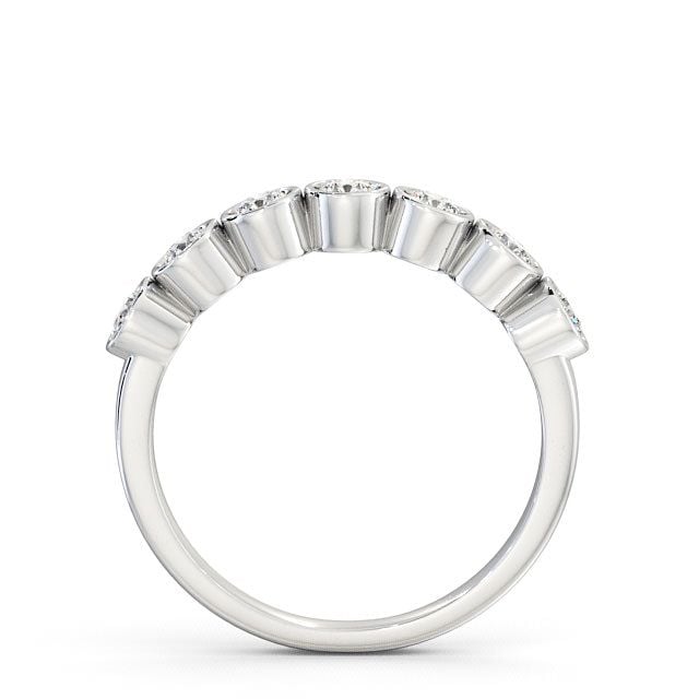 Seven Stone Round Diamond Ring 9K White Gold - Wardington SE6_WG_UP