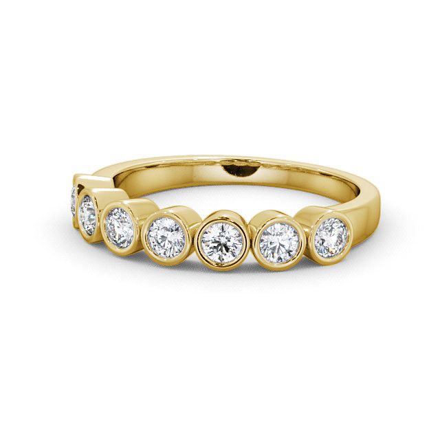 Seven Stone Round Diamond Ring 9K Yellow Gold - Wardington SE6_YG_FLAT