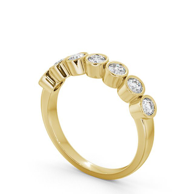 Seven Stone Round Diamond Ring 18K Yellow Gold - Wardington SE6_YG_SIDE