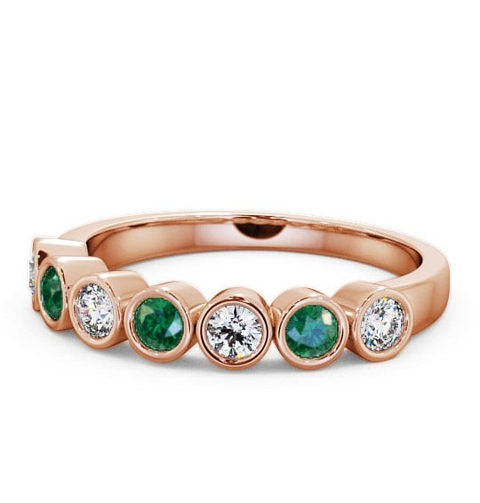  Seven Stone Emerald and Diamond 0.45ct Ring 18K Rose Gold - Wardington SE6GEM_RG_EM_THUMB2 
