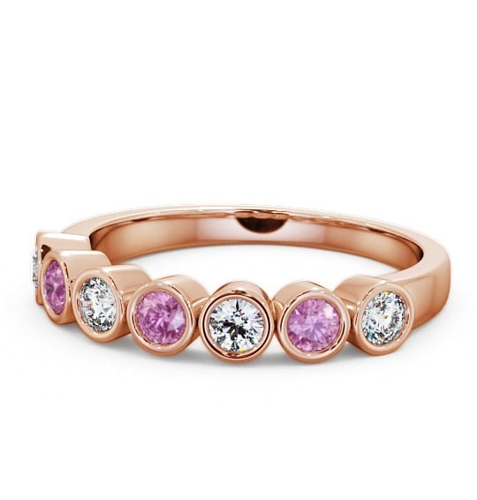  Seven Stone Pink Sapphire and Diamond 0.51ct Ring 9K Rose Gold - Wardington SE6GEM_RG_PS_THUMB2 