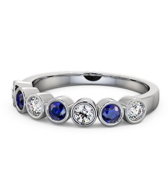  Seven Stone Blue Sapphire and Diamond 0.51ct Ring Platinum - Wardington SE6GEM_WG_BS_THUMB2 
