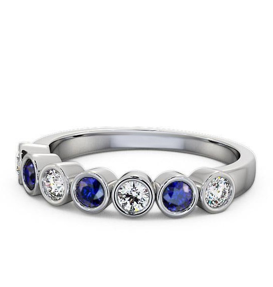 Wardington Seven Stone Gemstone and Diamond Ring 0.51ct Bezel Set SE6GEM_WG_BS_THUMB2 