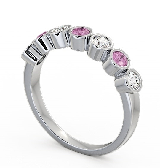 Seven Stone Pink Sapphire and Diamond 0.51ct Ring 18K White Gold SE6GEM_WG_PS_THUMB1