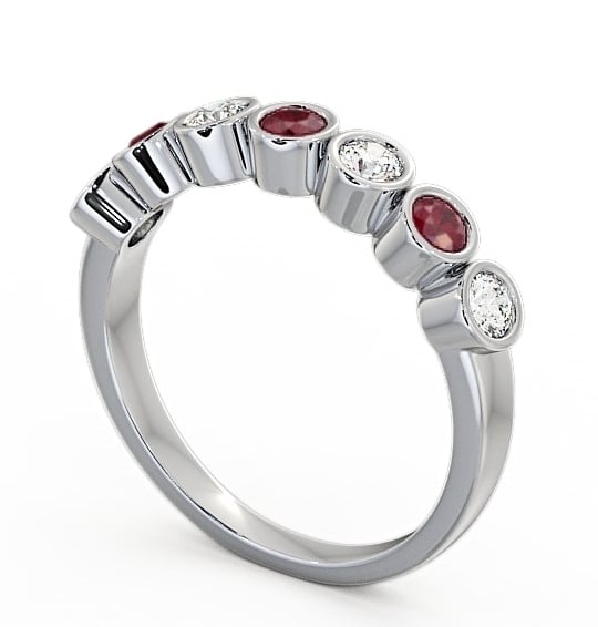 Seven Stone Ruby and Diamond 0.51ct Ring Platinum - Wardington SE6GEM_WG_RU_THUMB1