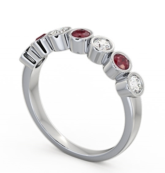 Seven Stone Ruby and Diamond 0.51ct Ring 9K White Gold SE6GEM_WG_RU_THUMB1