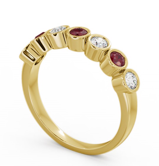 Seven Stone Ruby and Diamond 0.51ct Ring 18K Yellow Gold SE6GEM_YG_RU_THUMB1