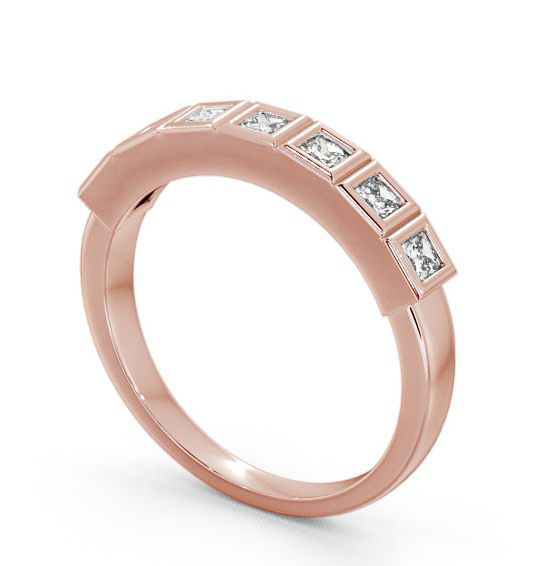 Seven Stone Princess Diamond Unique Bezel Set Ring 9K Rose Gold SE7_RG_THUMB1 