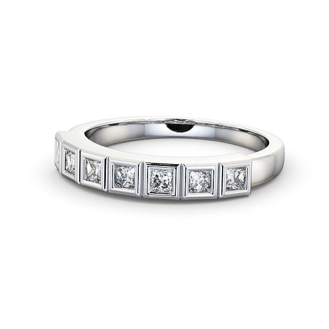 Seven Stone Princess Diamond Ring Palladium - Ingleby SE7_WG_FLAT
