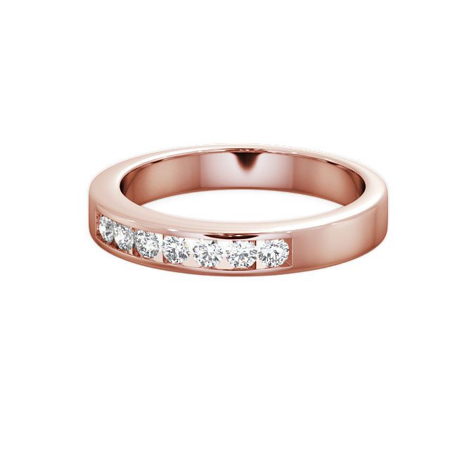 Seven Stone Round Diamond Ring 9K Rose Gold - Haughley SE8_RG_FLAT