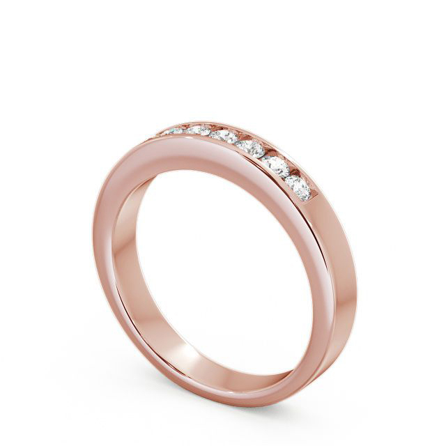 Seven Stone Round Diamond Ring 9K Rose Gold - Haughley SE8_RG_SIDE