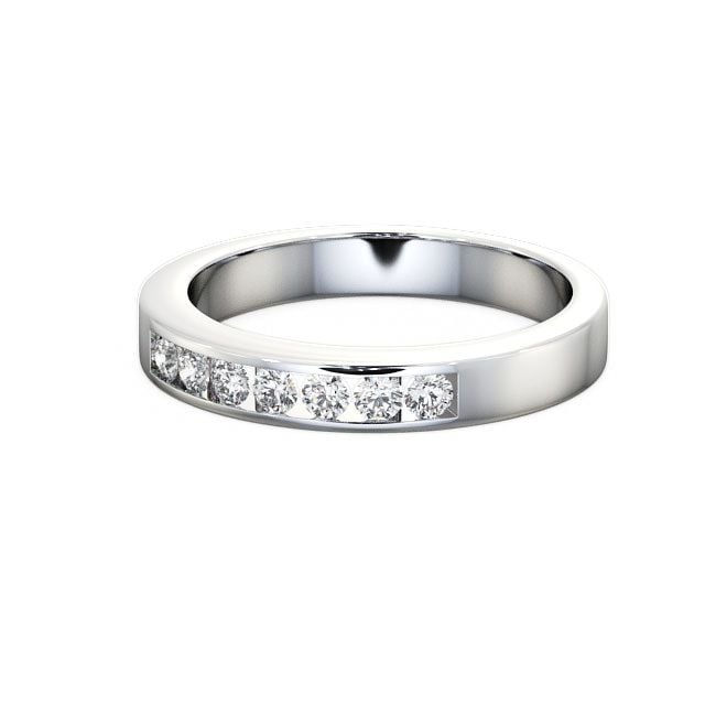Seven Stone Round Diamond Ring 18K White Gold - Haughley SE8_WG_FLAT