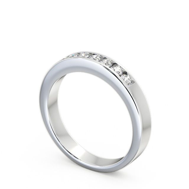 Seven Stone Round Diamond Ring 18K White Gold - Haughley SE8_WG_SIDE