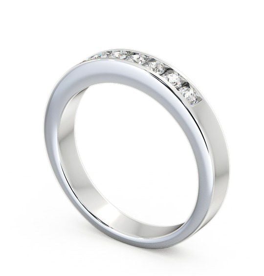 Seven Stone Round Diamond Channel Set Ring Palladium SE8_WG_THUMB1