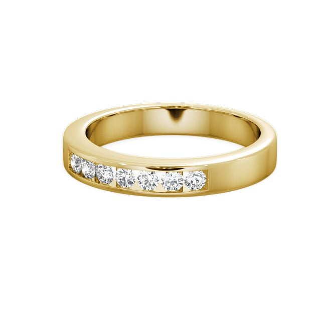 Seven Stone Round Diamond Ring 18K Yellow Gold - Haughley SE8_YG_FLAT