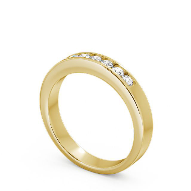Seven Stone Round Diamond Ring 18K Yellow Gold - Haughley SE8_YG_SIDE