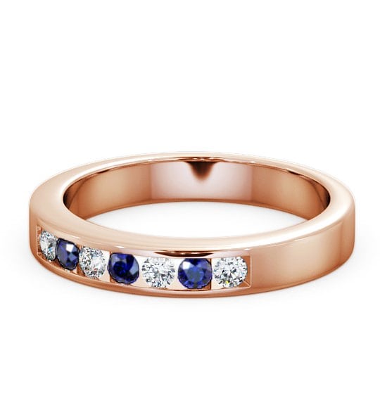  Seven Stone Blue Sapphire and Diamond 0.27ct Ring 18K Rose Gold - Haughley SE8GEM_RG_BS_THUMB2 