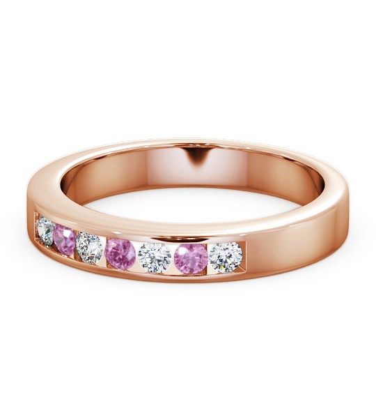  Seven Stone Pink Sapphire and Diamond 0.27ct Ring 18K Rose Gold - Haughley SE8GEM_RG_PS_THUMB2 