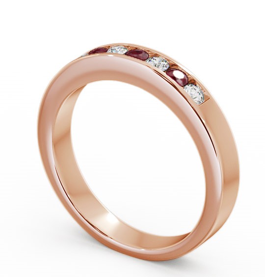 Seven Stone Ruby and Diamond 0.27ct Ring 9K Rose Gold - Haughley SE8GEM_RG_RU_THUMB1