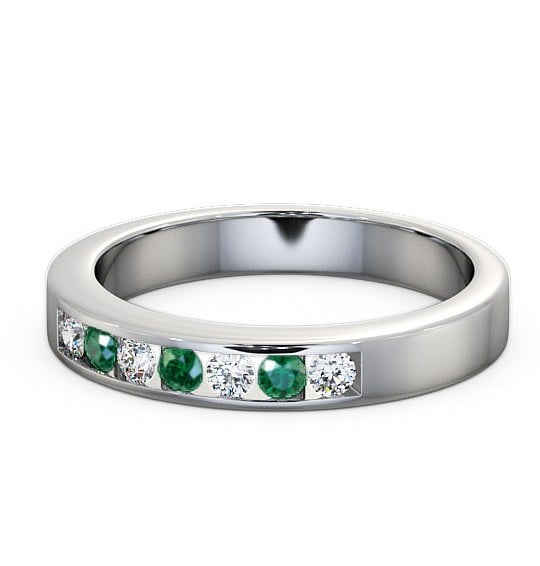  Seven Stone Emerald and Diamond 0.24ct Ring Platinum - Haughley SE8GEM_WG_EM_THUMB2 