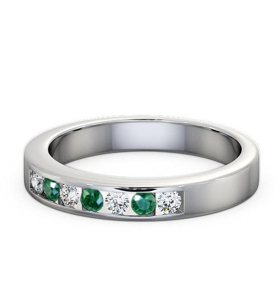 Haughley Seven Stone Gemstone and Diamond Ring 0.27ct Channel Set SE8GEM_WG_EM_THUMB2 