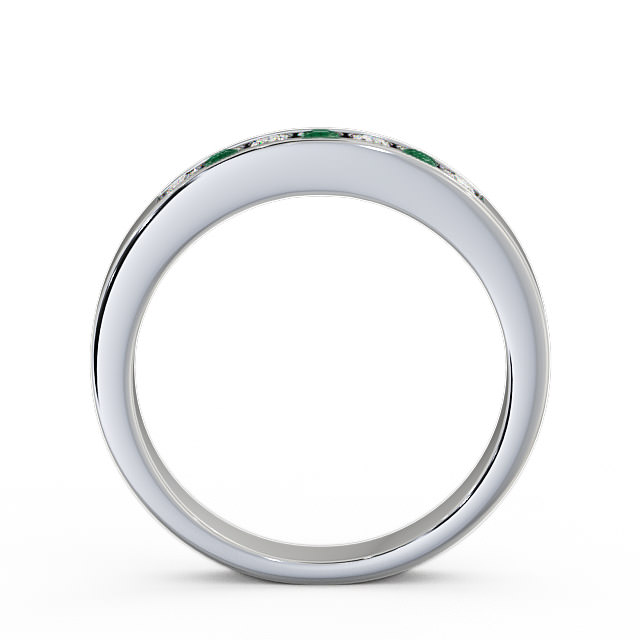 Seven Stone Emerald and Diamond 0.24ct Ring Platinum - Haughley SE8GEM_WG_EM_UP