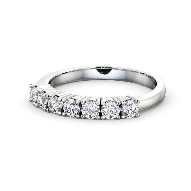 Seven Stone Round Diamond Ring Platinum - Aldeby SE9_WG_FLAT