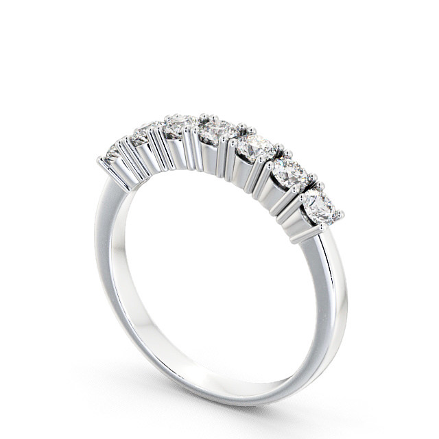 Seven Stone Round Diamond Ring 18K White Gold - Aldeby SE9_WG_SIDE