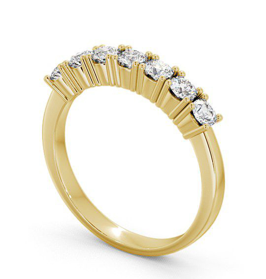 Seven Stone Round Diamond Prong Set Ring 18K Yellow Gold SE9_YG_THUMB1 