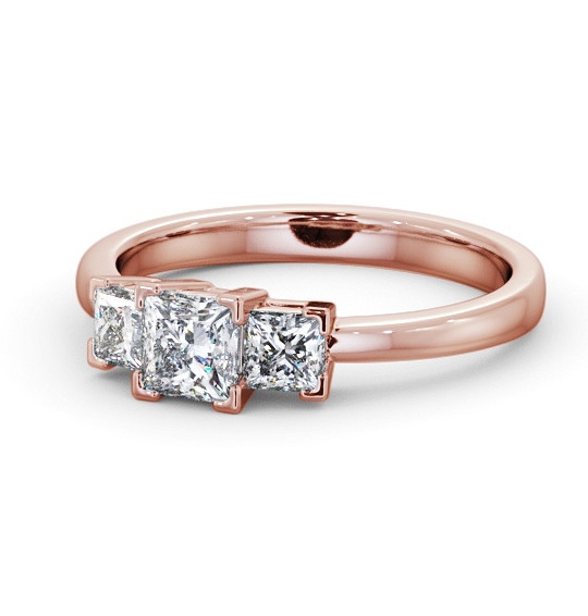  Three Stone Princess Diamond Ring 18K Rose Gold - Ingham TH100_RG_THUMB2 