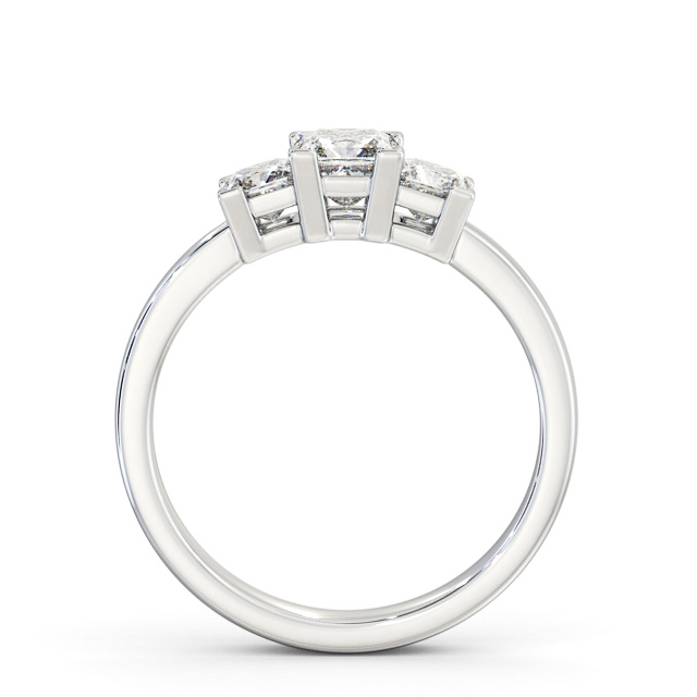 Three Stone Princess Diamond Ring 18K White Gold - Ingham TH100_WG_UP